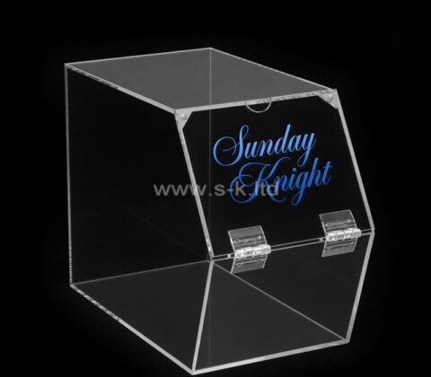 Scatola per caramelle da supermercato in plexiglass personalizzata con coperchio