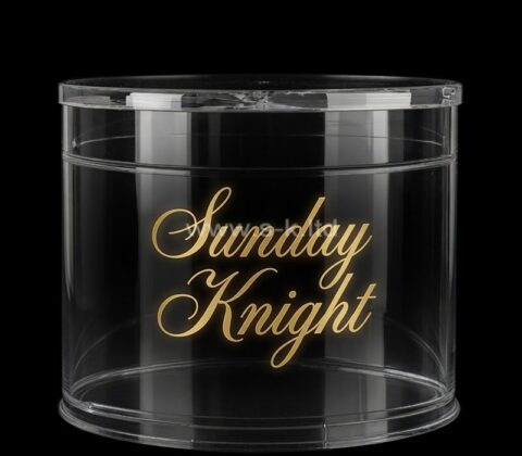 Scatola per alimenti rotonda in plexiglass personalizzata con coperchio