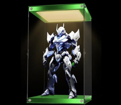 Vitrine lumineuse personnalisée pour figurines en acrylique