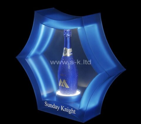 Benutzerdefinierte Acryl Sechseck Weinflasche LED-Display-Box