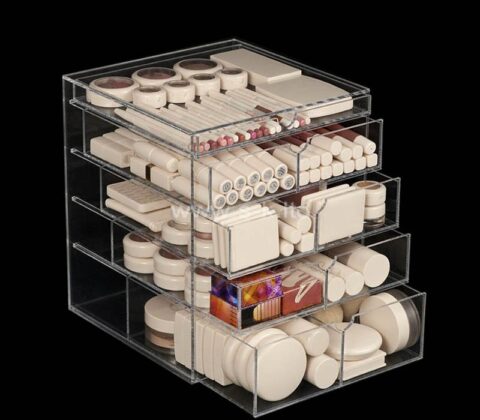 Custom acrylic skincare cosmetics 5 drawers box