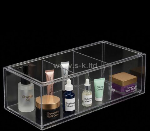 Maßgeschneiderte Acryl-Schubladenbox mit 3 Fächern für Hautpflegeprodukte
