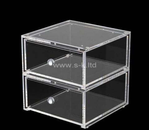 Custom acrylic 2 tiers stackable drawer boxes