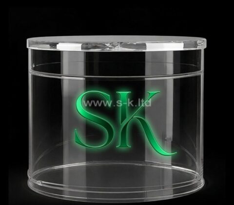 Custom round acrylic storage box with lid