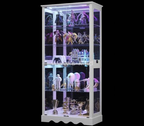 Custom model acrylic 5 tiers collectibles LED display cabinet