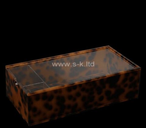 Caja de acrílico a medida con diseño de carey para guardar piezas de mahjong