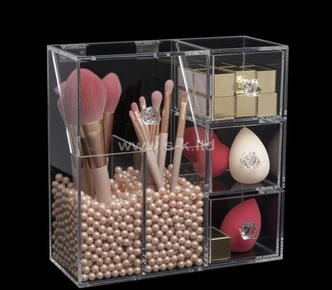 Individuell gestaltete Acryl-Schminkpinselbox mit Schubladen-Organizer