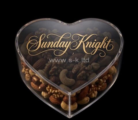 Custom heart shaped acrylic dry nuts storage box