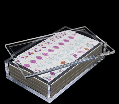 Custom acrylic mahjong storage box with lid