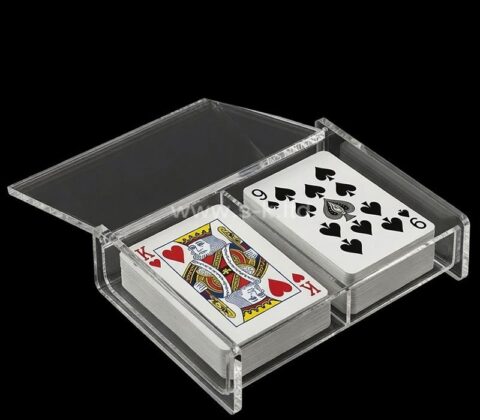 Custom acrylic playing cards box with lid