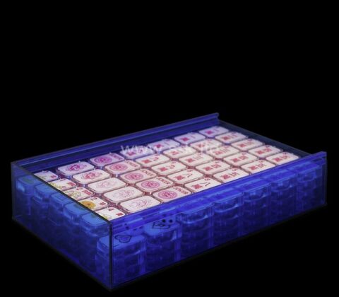 Caja acrílica personalizada para mahjong con tapa corredera
