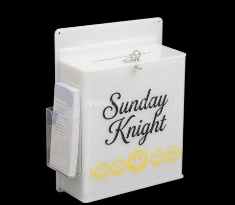 Custom acrylic wall ballot box with flyer holder