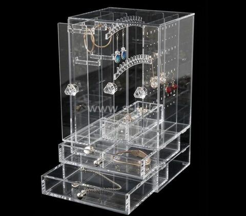 Caja de acrílico a medida con cajones para guardar joyas