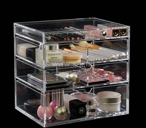 Custom acrylic dressing table 4 drawers skincare beauty box