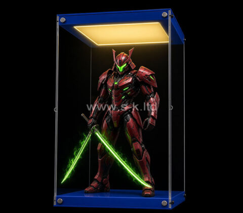Vitrine lumineuse sur mesure en acrylique, étanche à la poussière, pour objets de collection