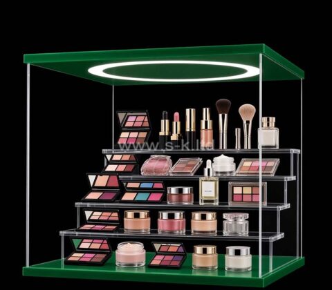 Vitrine lumineuse sur mesure en acrylique pour produits de soin et de maquillage