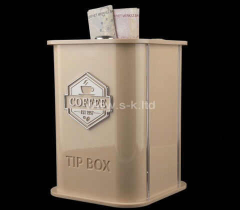 Individuell gestaltete Trinkgeldbox aus Acryl für Cafés