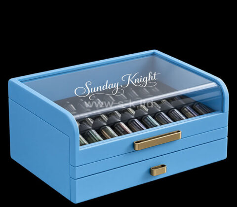 Maßgefertigte Schubladenbox aus Acryl für ätherische Öle mit transparentem Deckel