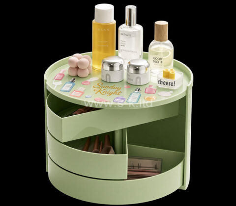 Maßgefertigte, drehbare Aufbewahrungsbox aus Acryl für Hautpflegeprodukte