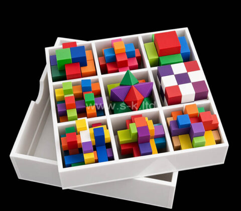 Juego de bloques de acrílico personalizados para juguetes, en caja de regalo con tapa