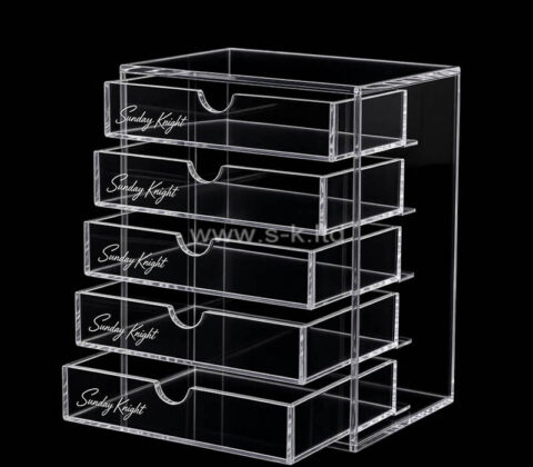 Boîte de rangement sur mesure en acrylique à 5 tiroirs