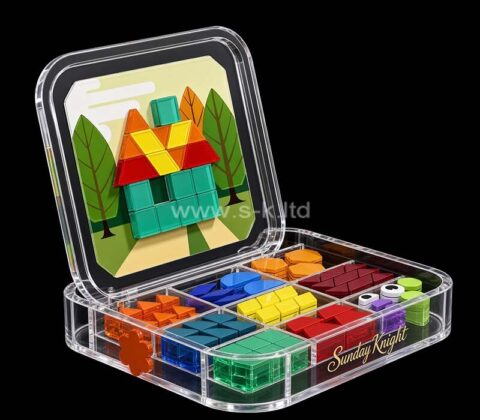Juego personalizado de piezas magnéticas de acrílico para rompecabezas con caja