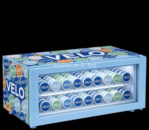 Custom acrylic VELO nicotine pouches LED display case