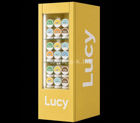 Custom acrylic Lucy nicotine pouches illuminated display cabinet