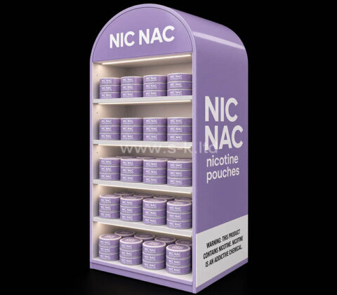 Vitrina con iluminación LED personalizada de acrílico para bolsitas de nicotina NIC y NAC
