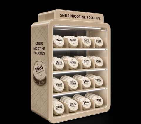 Custom acrylic Snus nicotine pouches LED showcase