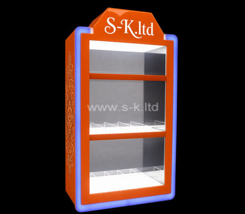 Vitrina iluminada de acrílico a medida para tienda minorista