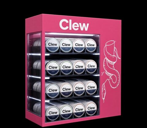Expositor de acrílico a medida para la venta al por menor de bolsitas de nicotina Clew