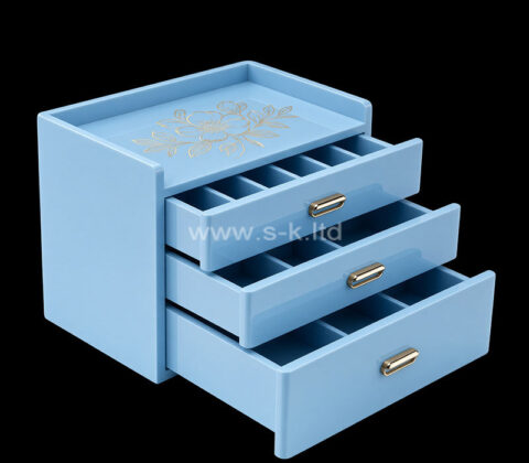 Caja de acrílico personalizada con 3 cajones para aceites esenciales y maquillaje