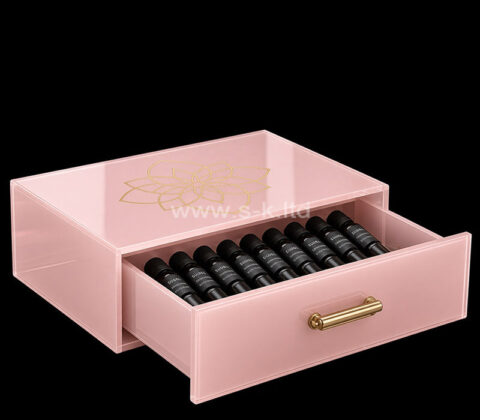 Caja con cajones de acrílico a medida para frascos de aceites esenciales