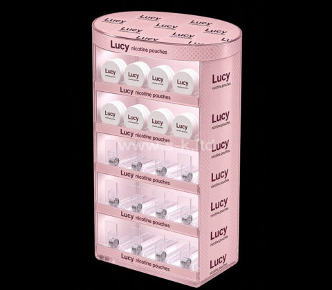 Maßgefertigte LED-Vitrine aus Acryl für Lucy-Nikotinbeutel