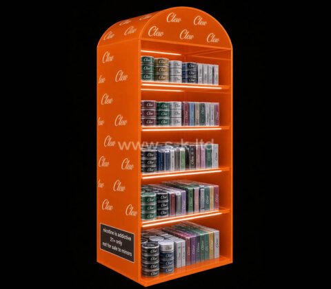 Maßgefertigte LED-Vitrine aus Acryl für Clew-Nikotinbeutel