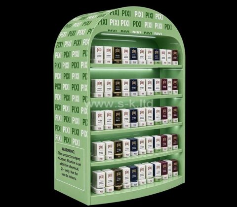 Maßgefertigte, beleuchtete Vitrine aus Acryl für PIXI-Nikotinbeutel