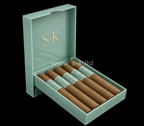 Caja de puros de acrílico personalizada con tapa